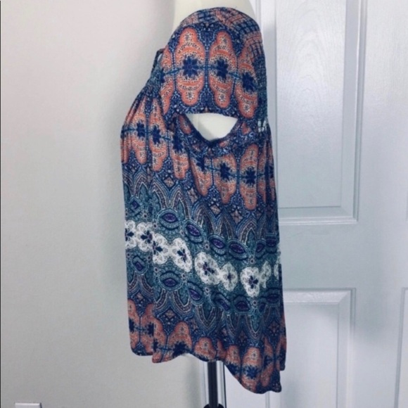 Lucky Brand Boho Blouse Blue Size XS - Picture 3 of 5